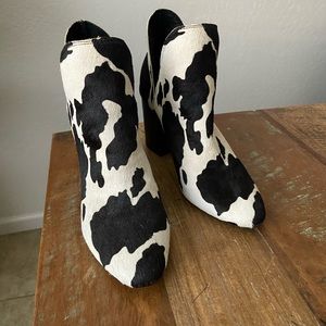Steve Madden cow print boots